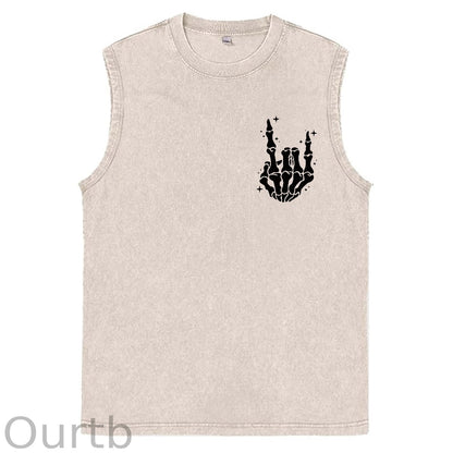 Just A Dad Who Always Came Back With The Milk Print Washed Cotton Sleeveless Tank Tops