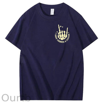 I Have Chocked A Cougar Pattern  Print 100%Cotton T-Shirt