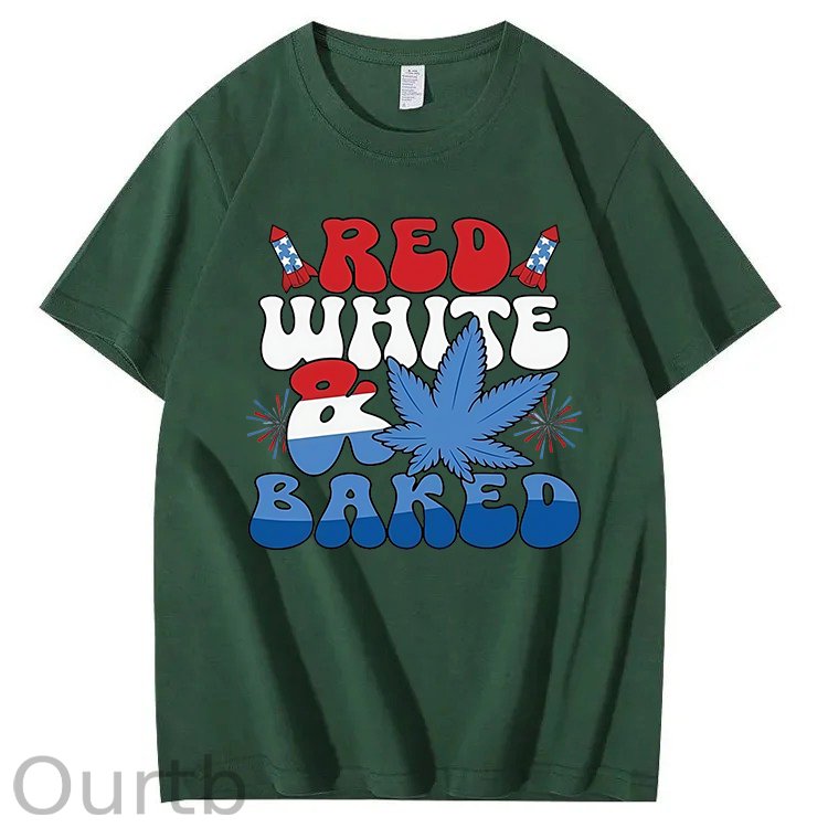Red White & Baked Print 100% Cotton T-Shirt