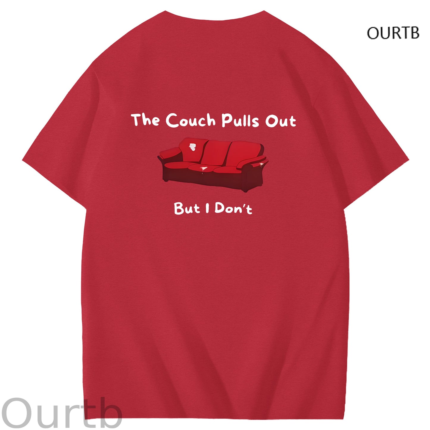 The Couch Pulls Out But I Don't Funny Adult Art Pattern Print T-Shirt