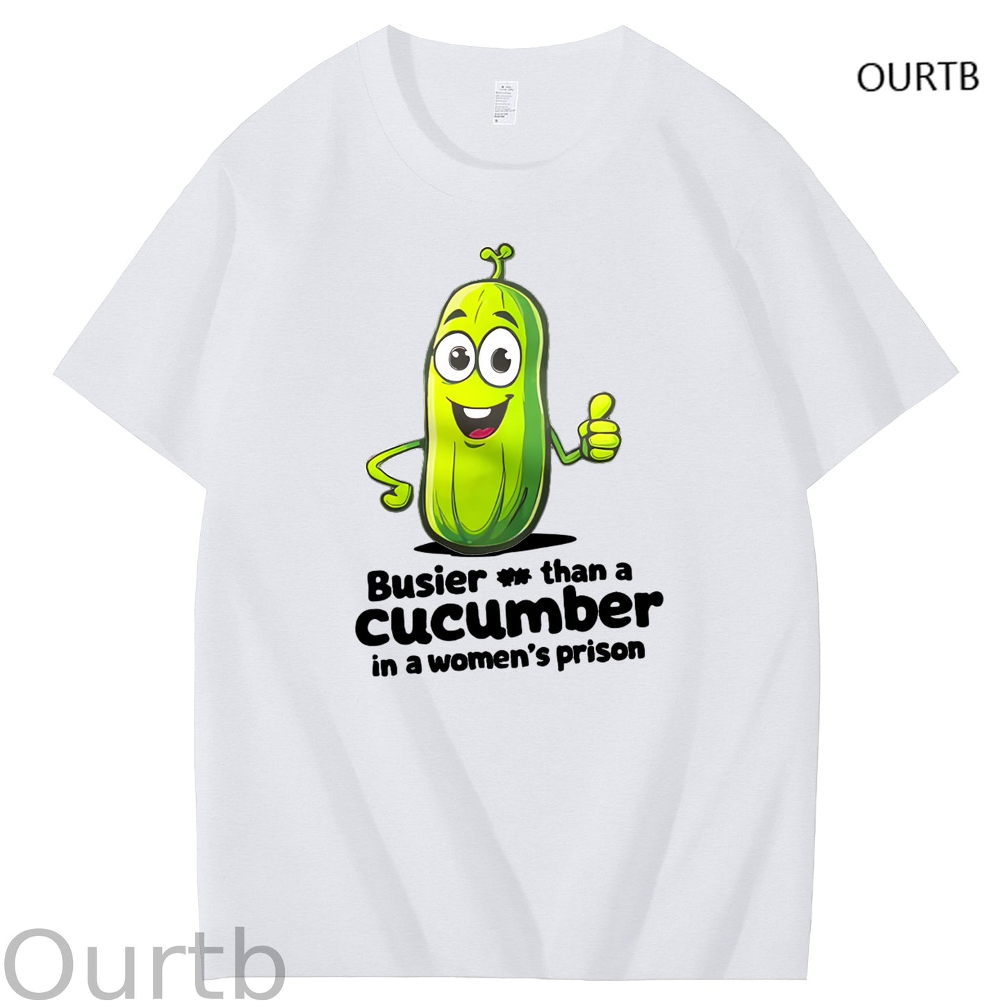 Busier Than A Cucumber In A Women's Prison Art Pattern Print T-Shirt