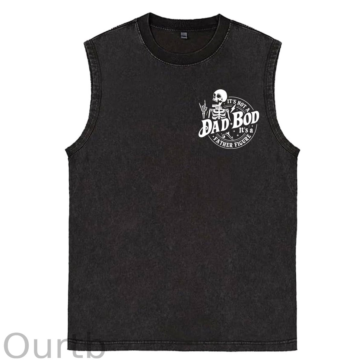 It's Not A Dad Bod It's A Father Figure Print Washed Cotton Sleeveless Tank Tops