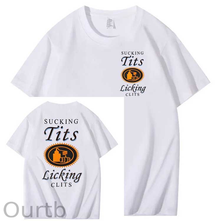 Sucking Tits Licking Clits  Pattern  Print 100%Cotton T-Shirt