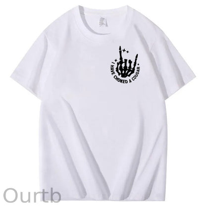 I Have Chocked A Cougar Pattern  Print 100%Cotton T-Shirt