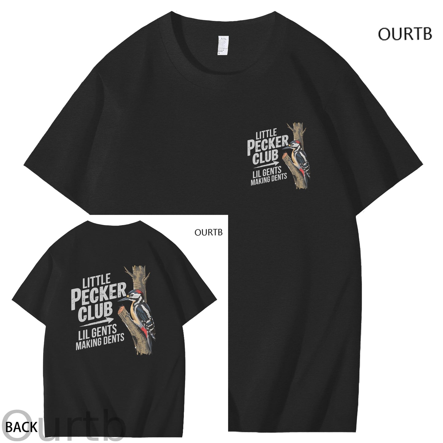 Little Pecker Club Lil Gents Making Dents Funny Adult Art Pattern Print T-Shirt