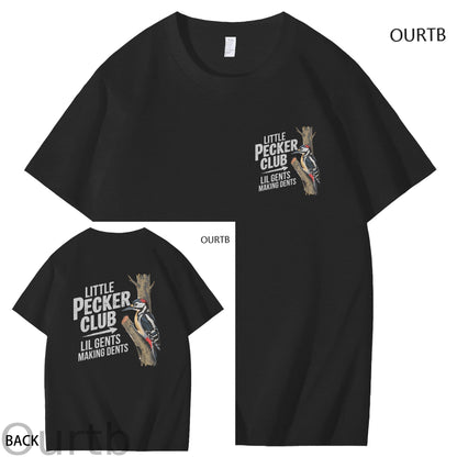 Little Pecker Club Lil Gents Making Dents Funny Adult Art Pattern Print T-Shirt