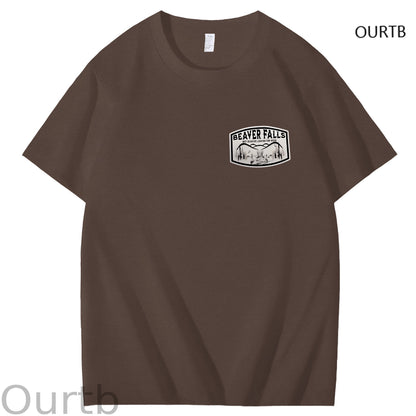 Beaver Falls No Place I'd Rather Come Funny Adoult Art Pattern Print T-Shirt