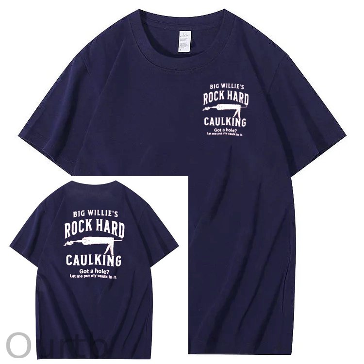 Big Willie’s Rock Pattern Print Crew Neck T-Shirt