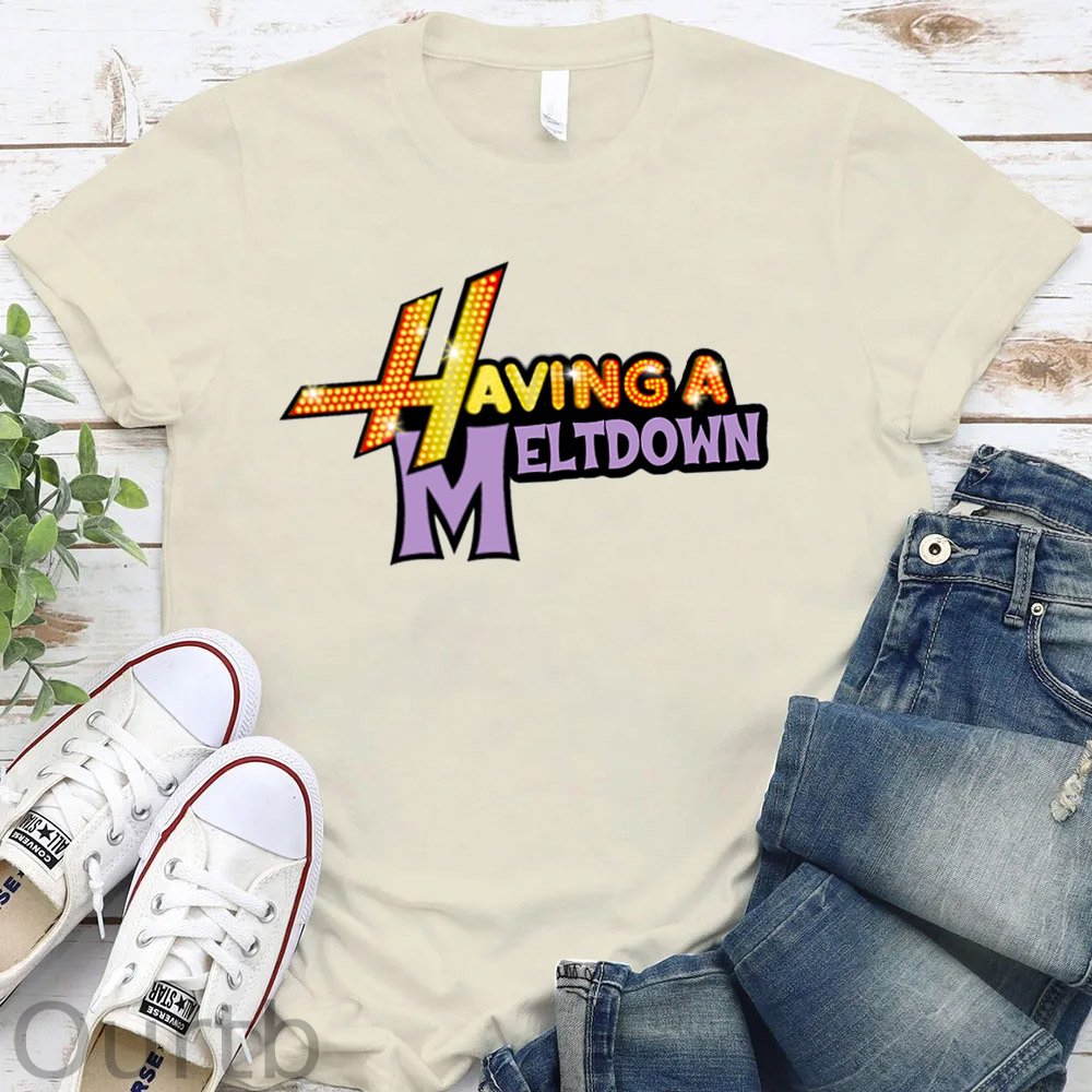 Women's Having A Meltdown Pattern Round-Neck T-Shirt