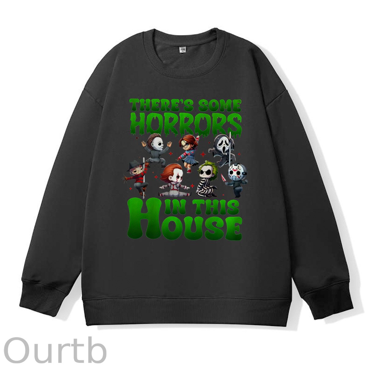 Halloween There Some Horrors In This House Pattern 100% 300g CottonCrew Neck Sweatshirt