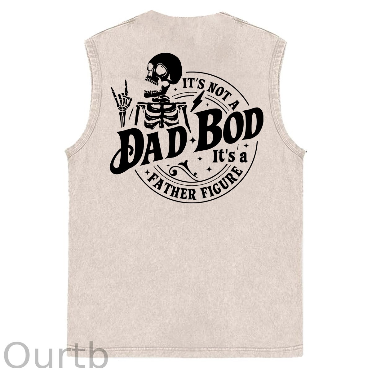 It's Not A Dad Bod It's A Father Figure Print Washed Cotton Sleeveless Tank Tops