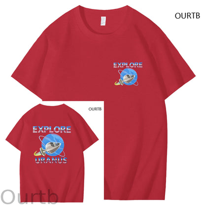 Explore Uranus Funny Adult Art Pattern Print T-Shirt