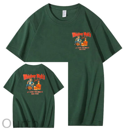 Whiskey Dick's Print Pattern Crew Neck T-Shirt