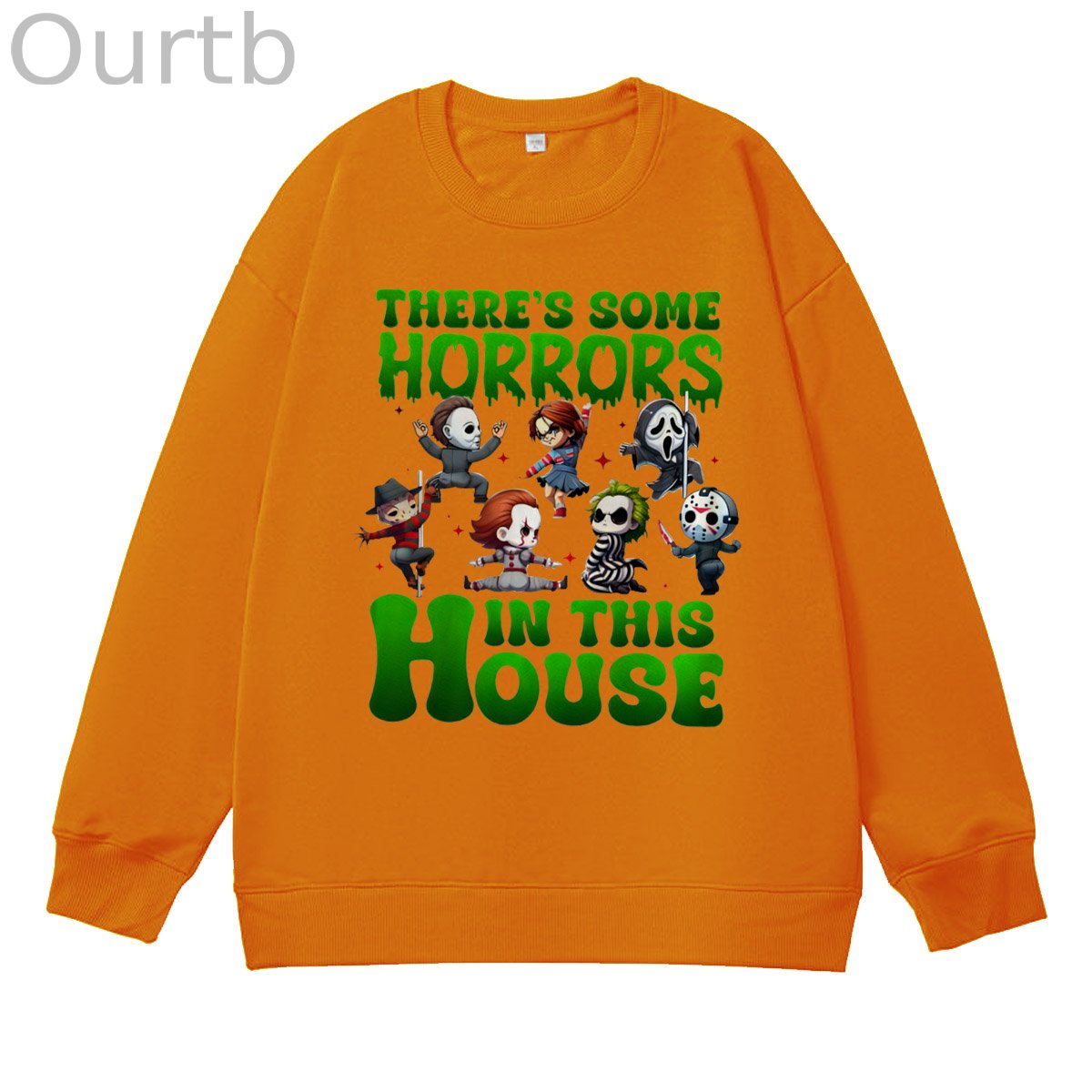 Halloween There Some Horrors In This House Pattern 100% 300g CottonCrew Neck Sweatshirt