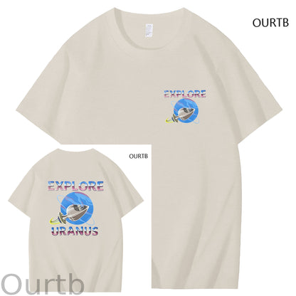 Explore Uranus Funny Adult Art Pattern Print T-Shirt