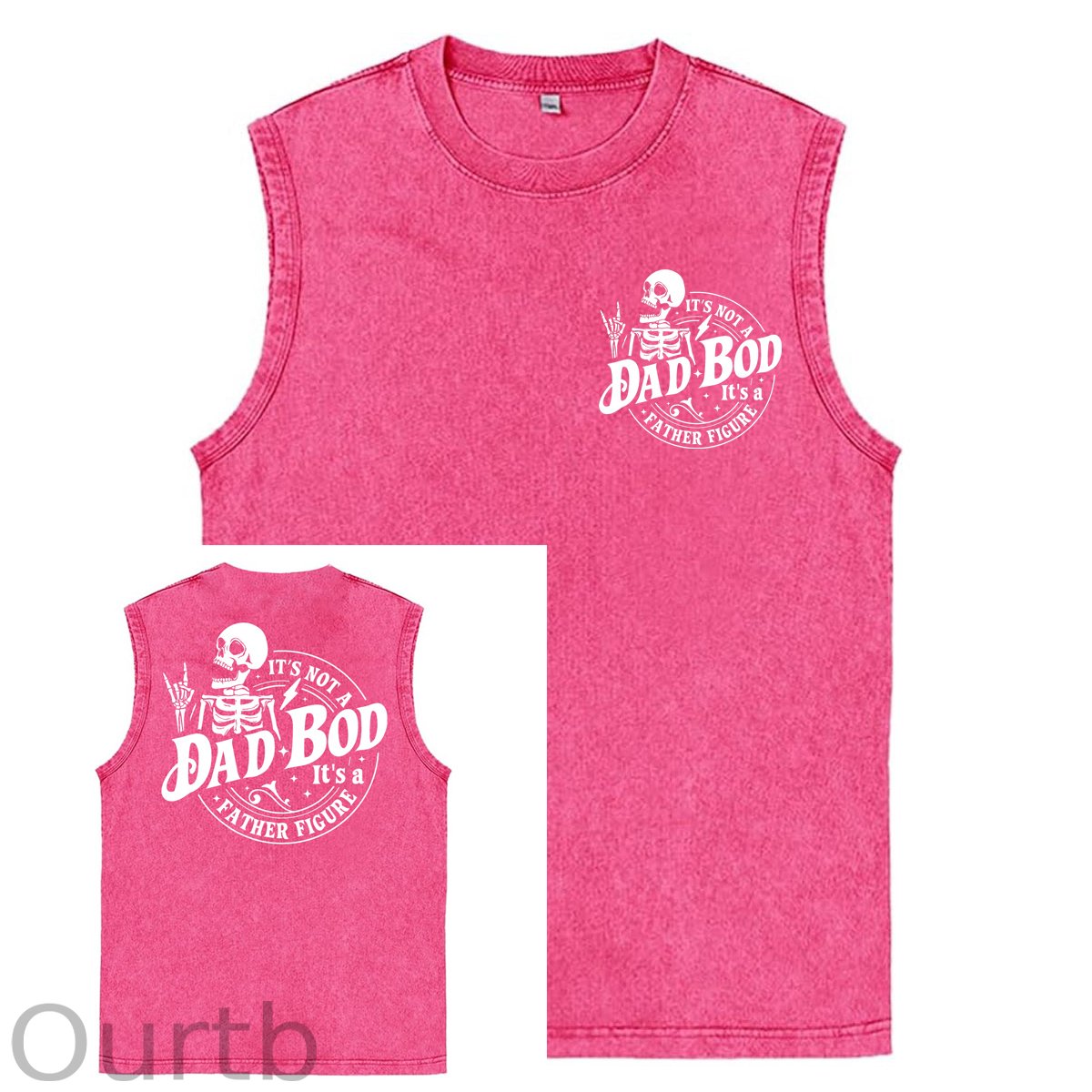 It's Not A Dad Bod It's A Father Figure Print Washed Cotton Sleeveless Tank Tops