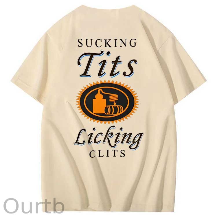Sucking Tits Licking Clits  Pattern  Print 100%Cotton T-Shirt