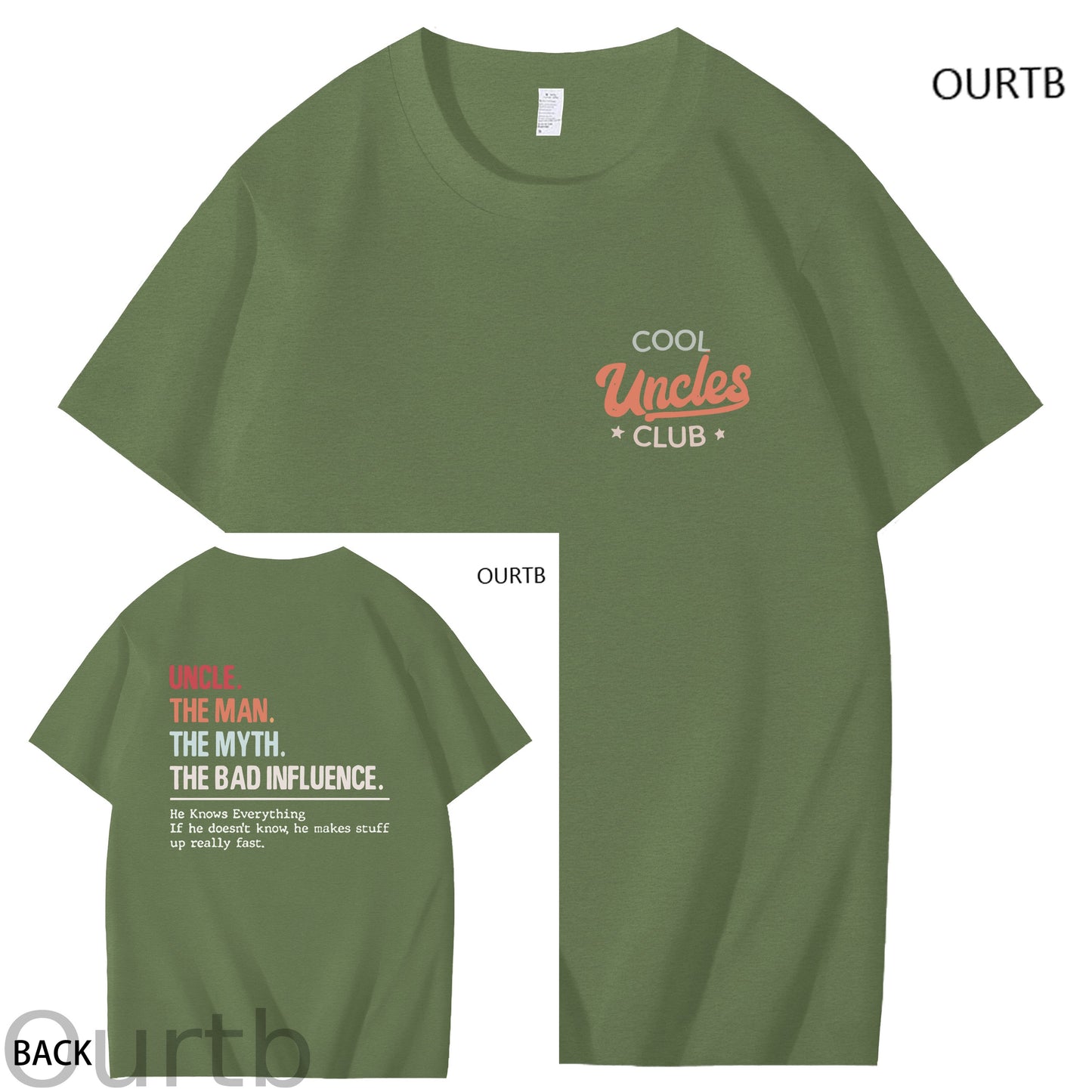 Uncle The Man The Myth The Bad Influence Cool Uncle Club Art Pattern Print T-Shirt