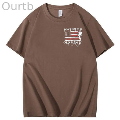 Vintage Don't Let The Old Man In Pattern 100&Cotton Print T-Shirt