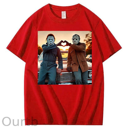 Vintage Retro Heart Hands Halloween 100% Cotton T-Shirt