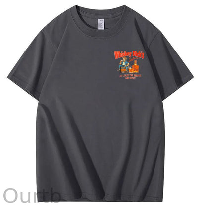 Whiskey Dick's Print Pattern Crew Neck T-Shirt