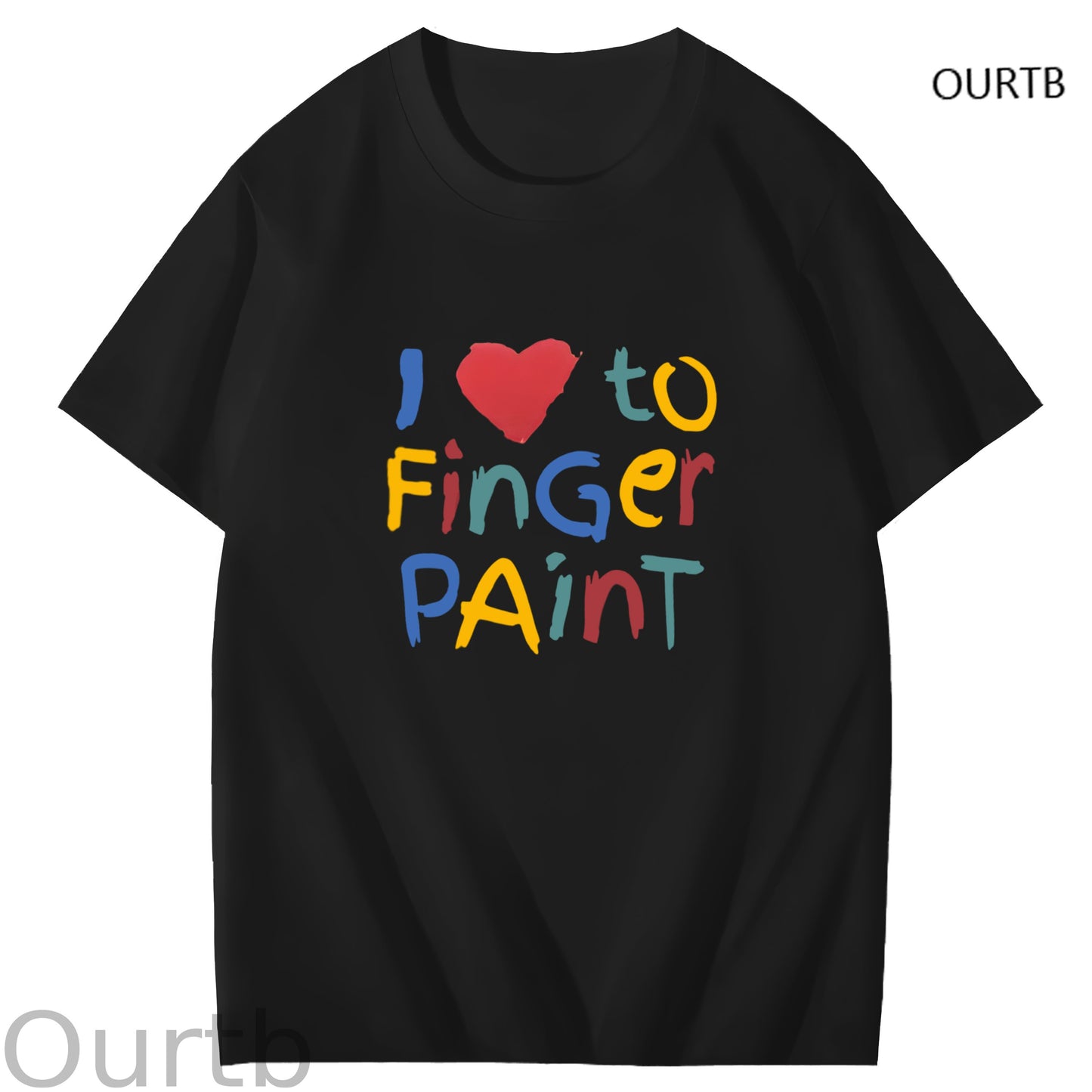 I Love To Finger Paint Art Pattern Print T-Shirt