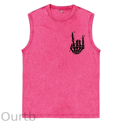 Just A Dad Who Always Came Back With The Milk Print Washed Cotton Sleeveless Tank Tops