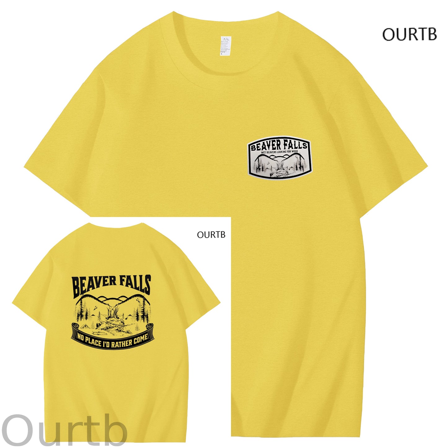 Beaver Falls No Place I'd Rather Come Funny Adoult Art Pattern Print T-Shirt