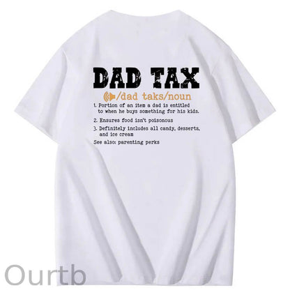 Dad Tax Parse Pattern Print 100%Cotton T-Shirt