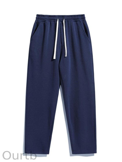 Men's Regular Fit Solid Drawstring Waist Sweatpants