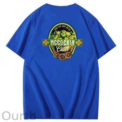 Mccuckin Cider Print Pattern Crew Neck T-Shirt