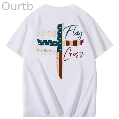 Stand For The Flag Kneel For The Cross 4th Of July T-Shirt