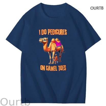 I Do Pedicures On Camel Tops Art Pattern Print T-Shirt