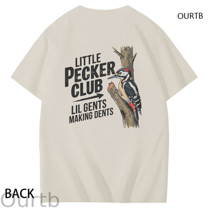 Little Pecker Club Lil Gents Making Dents Funny Adult Art Pattern Print T-Shirt