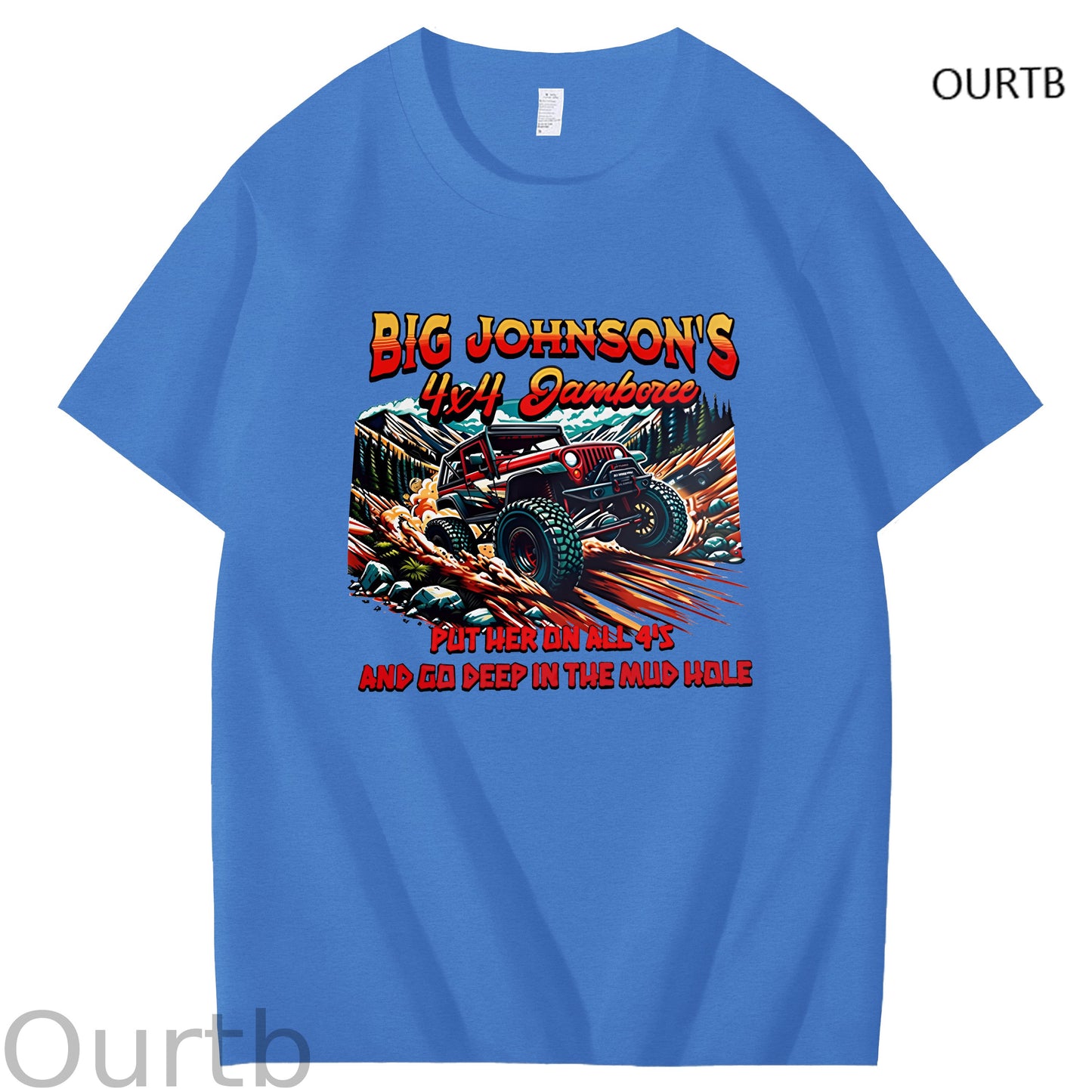 Big Johnson's Put Her On All 4's And Go Deep In The Mud Hole Art Pattern Print T-Shirt