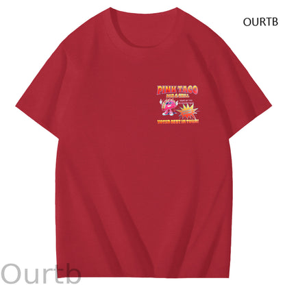 Pink Taco Bar Grill Voted Best In Town Art Pattern Print T-Shirt