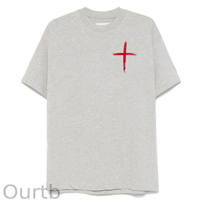 I Walk With God Pattern Printing Print Crew Neck T-Shirt