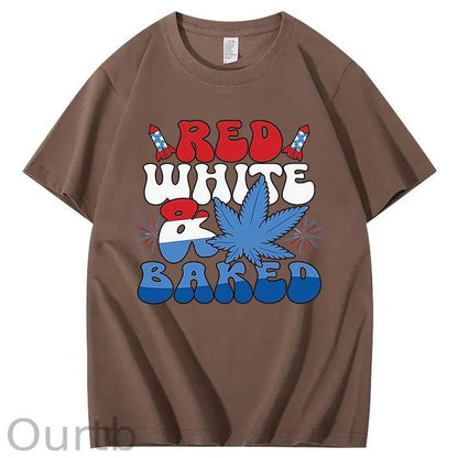 Red White & Baked Print 100% Cotton T-Shirt