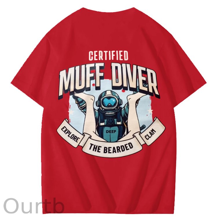 Certified Muff Diver Art Pattern Print T-Shirt
