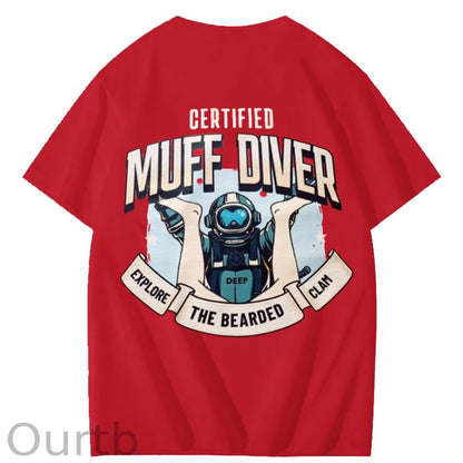 Certified Muff Diver Art Pattern Print T-Shirt
