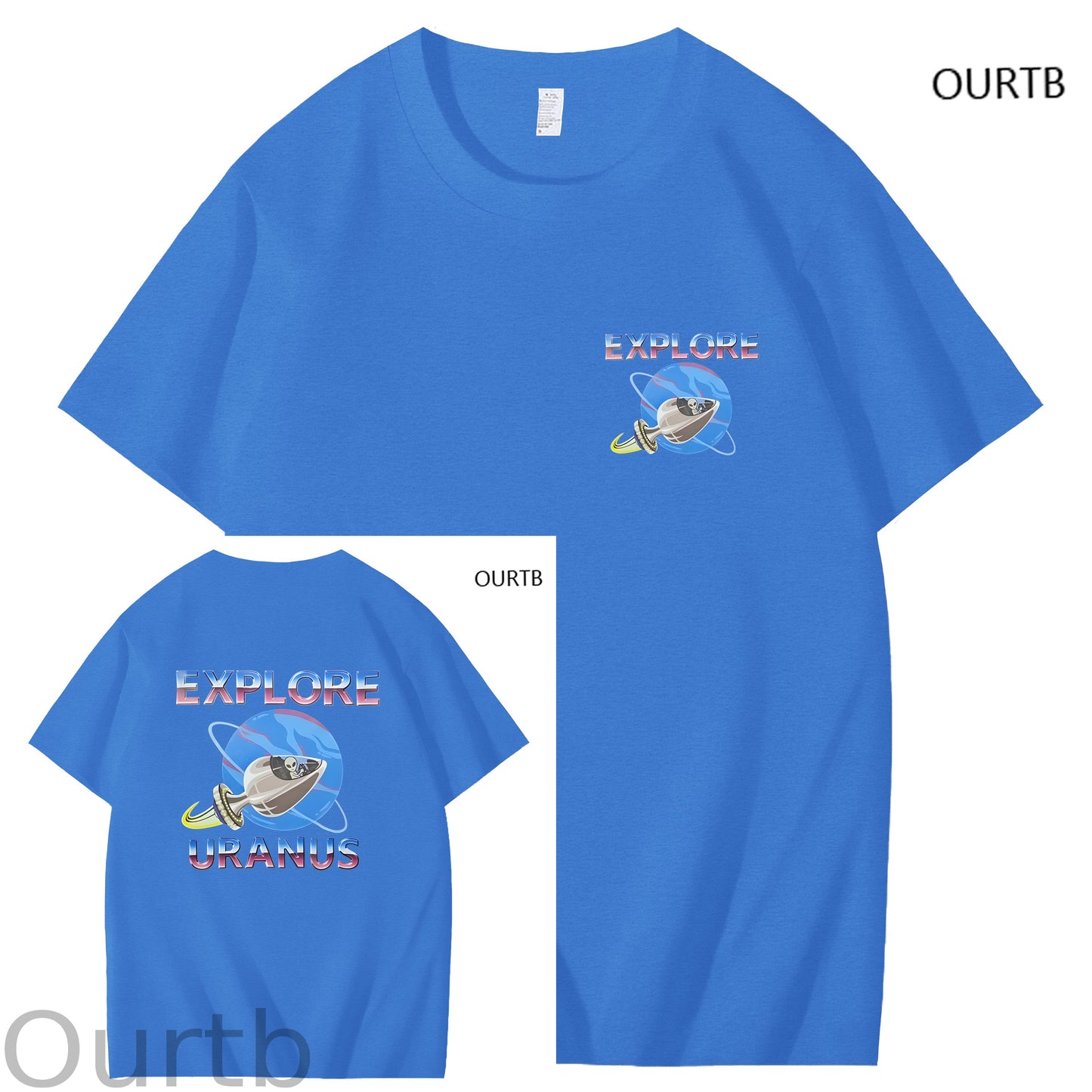 Explore Uranus Funny Adult Art Pattern Print T-Shirt