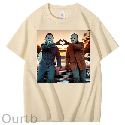 Vintage Retro Heart Hands Halloween 100% Cotton T-Shirt