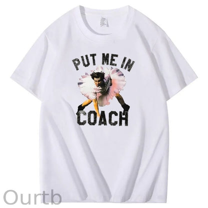 Funny Put Me in Coach Jim Carey Pattern Crew Neck T-Shirt