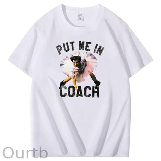 Funny Put Me in Coach Jim Carey Pattern Crew Neck T-Shirt