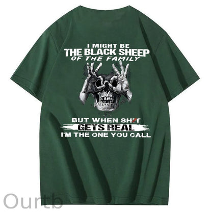 The Blacksheep Of  The Family Pattern Print 100%Cotton T-Shirt