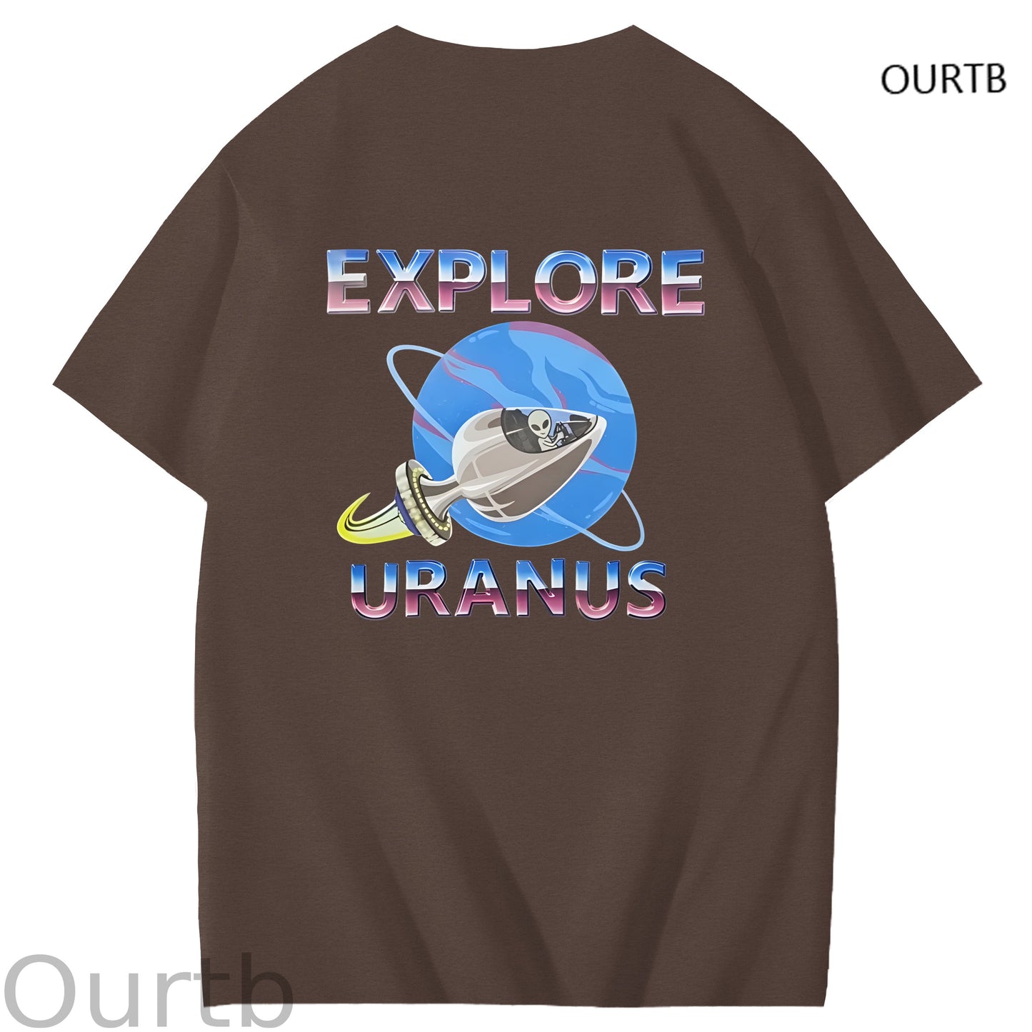 Explore Uranus Funny Adult Art Pattern Print T-Shirt
