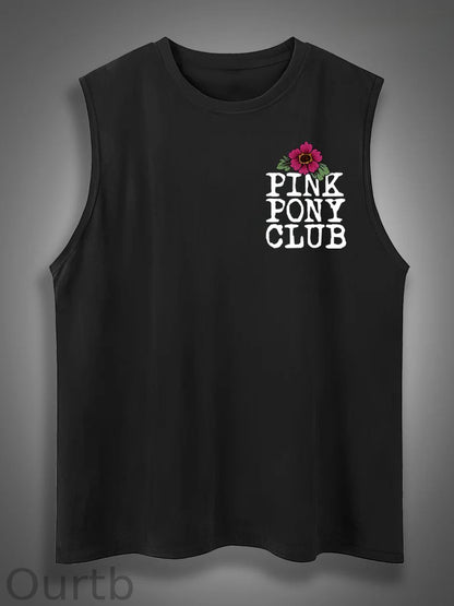 I'm Gonna Keep On Dacing Print Cotton Sleeveless Tank Tops