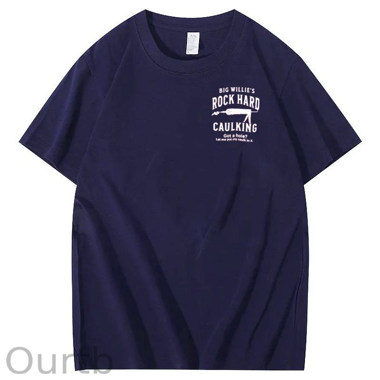 Big Willie’s Rock Pattern Print Crew Neck T-Shirt