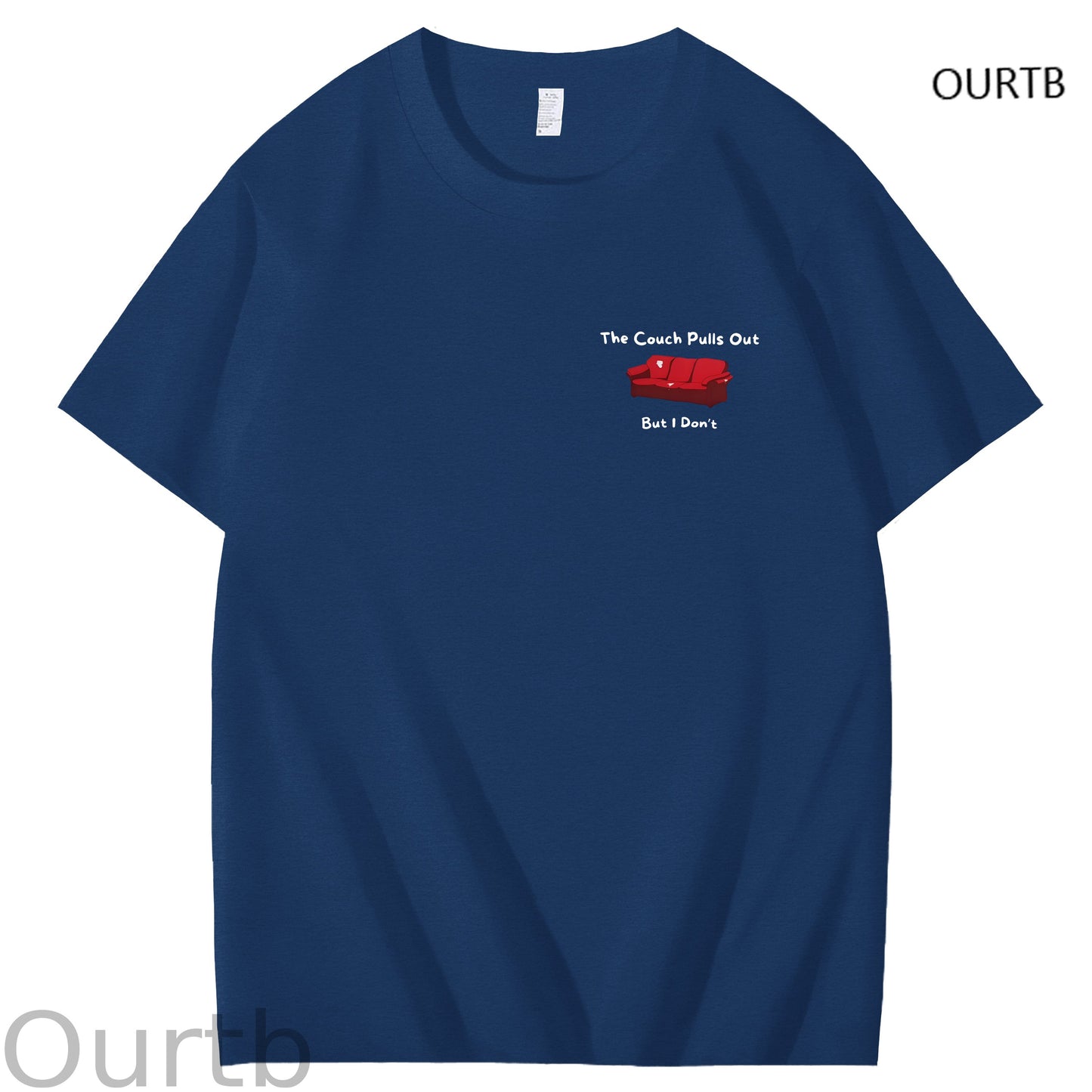 The Couch Pulls Out But I Don't Funny Adult Art Pattern Print T-Shirt