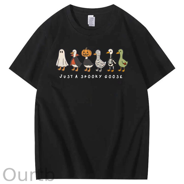 Just Spooky Goose Pattern 100% Cotton T-Shirt